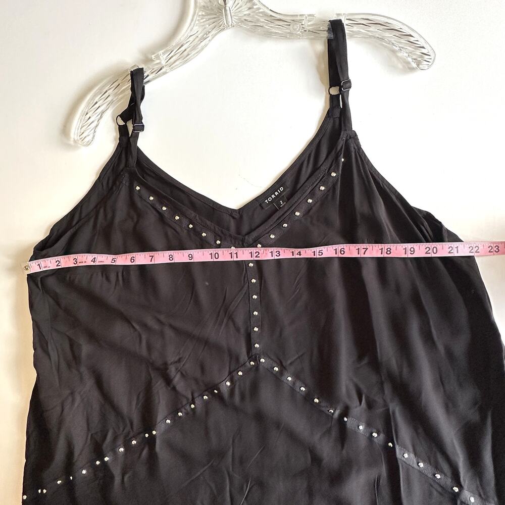 Torrid Studded Cami Womens Size 2X Black V-Neck Tank Edgy Sleeveless Top - Picture 8 of 10